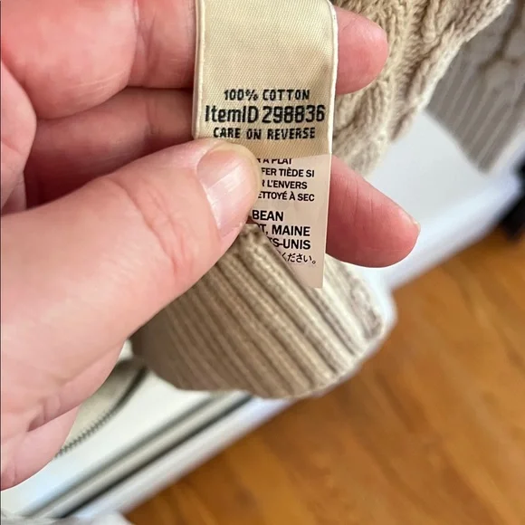 L.L. Bean Beige Knit Zip Up Cardigan - Picture 6 of 7